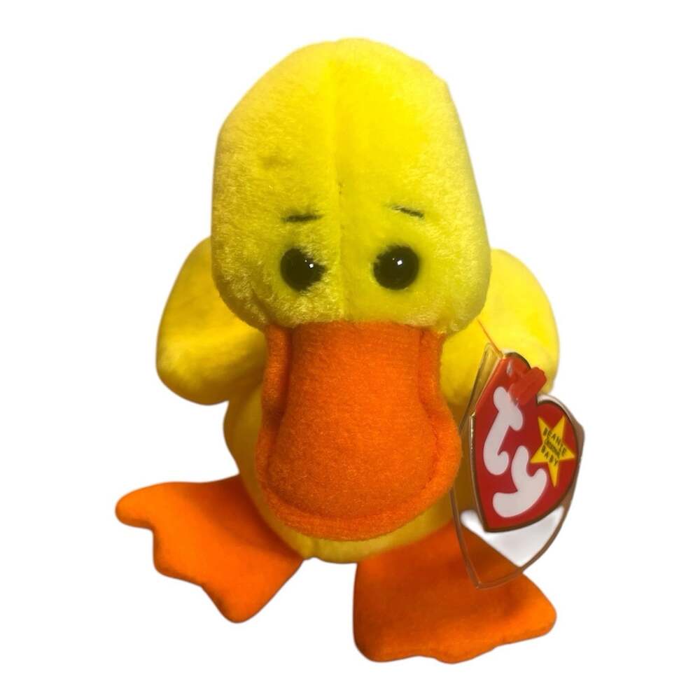 Ty Beanie Baby Quackers The Duck 6" Plush Toy 4024 Retired NWT 1993